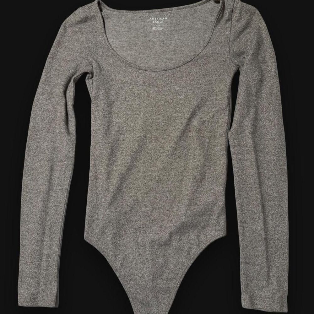 American-eagle Women's Grey and Brown Bodysuit